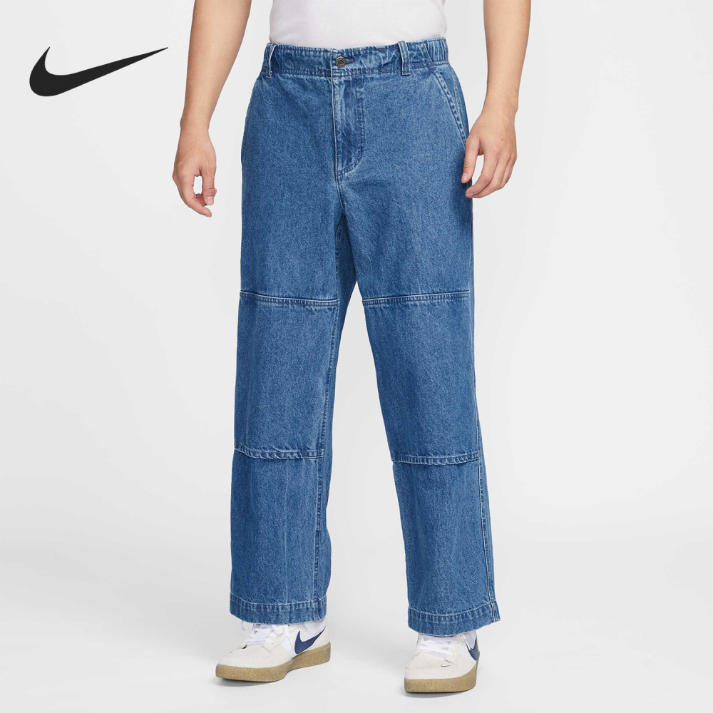 Nike genuine New Men's Fashion Loose Fit Patchwork Sports Denim Long Pants HJ4267-491