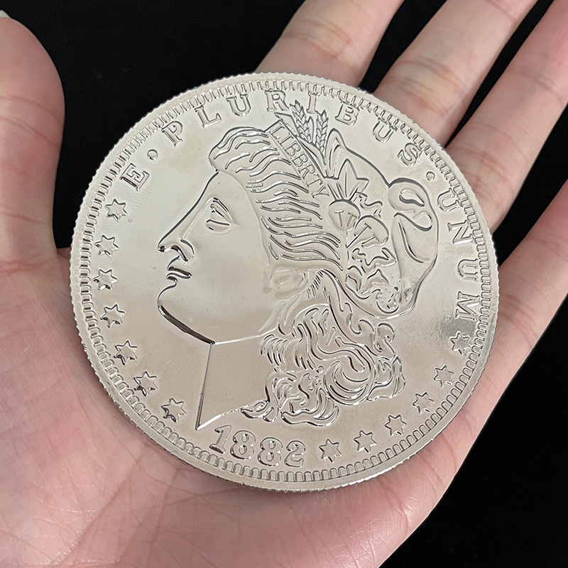 超亮镀铬摩根大币(7.3cm,锌合金)