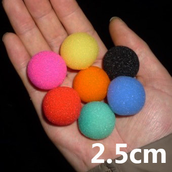 海绵球--直径2.5cm(红色.黄色.蓝色.绿色.橙色.粉红色.黑色可选)