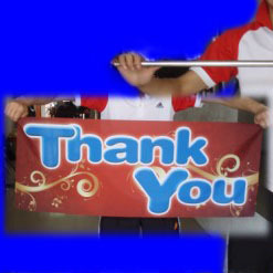 钢制缩棒专用条幅(英文)Thank You