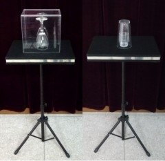 二合一遥控爆杯+硬币入杯桌(带有机玻璃罩子魔术桌版本)