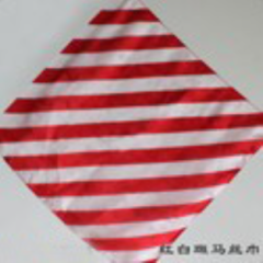 单条红白斑马斜条方丝巾(45*45cm)
