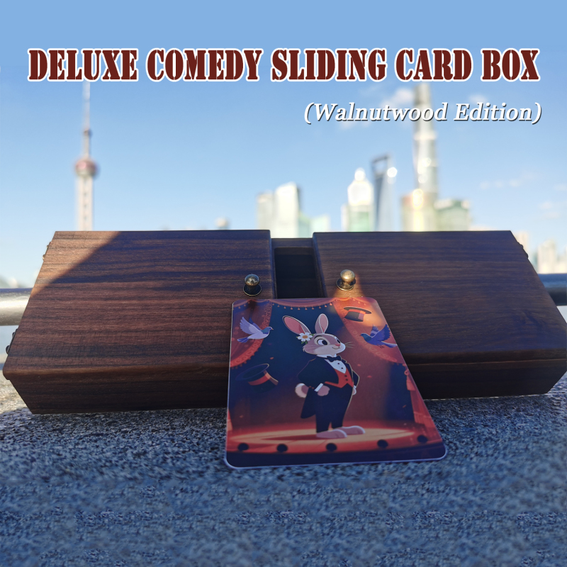 豪华喜剧滑动卡片盒（樱桃木版本）Deluxe Comedy Sliding Card Box (Cherrywood Edition)