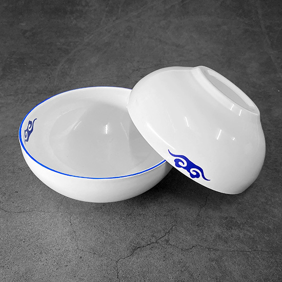双碗出水--空碗出水(白色) Water from Above Bowls (White)