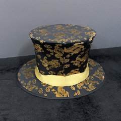 高品质弹簧礼帽(金色龙纹) Folding Top Hat - Dragon Design