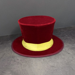 高品质弹簧礼帽(纯红色) Folding Top Hat - Red Velvet