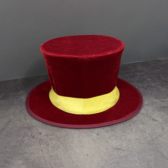 高品质弹簧礼帽(纯红色) Folding Top Hat - Red Velvet