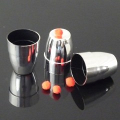 银色塑制三杯三球(镀银色小号) Cups & Balls - Plastic