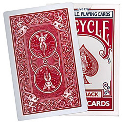 特大单车版阴魂不散(红色,梅花4) Jumbo Mirage Deck Bicycle for Jumbo Sidekick(Red,clubs 4)