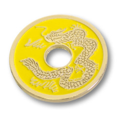 中国古钱币(黄色-半美元硬币大小) Chinese Coin - Half Dollar Size (Yellow)