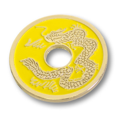 中国古钱币(黄色-半美元硬币大小) Chinese Coin - Half Dollar Size (Yellow)
