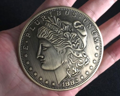 铜制仿古摩根大币(7cm)古铜色 Jumbo Morgan Dollar (7cm)Bronze