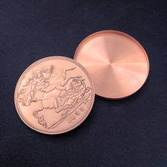 扩张式维多利亚女王古币壳(骑马面,红铜) Expanded Shell Queen Victoria Ancient Coin (Tail, Copper)