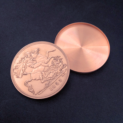 扩张式维多利亚女王古币壳(骑马面,红铜) Expanded Shell Queen Victoria Ancient Coin (Tail, Copper)