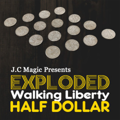 行走女神版眼花缭乱--行走女神爆炸币(4变16) Exploded Walking Liberty Half Dollar by J.C Magic