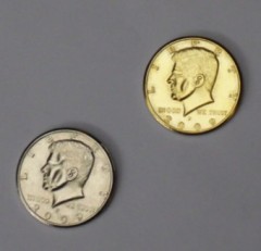 半美元金银双面币（双正面）   Double Sided Half Dollar (Heads) - Half Gold, Half Silver
