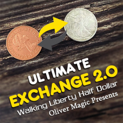 终极硬币交换2.0(三重奏硬币,行走/便士版) Ultimate Exchange 2.0 (Walking Liberty Half Dollar) by Oliver Magic