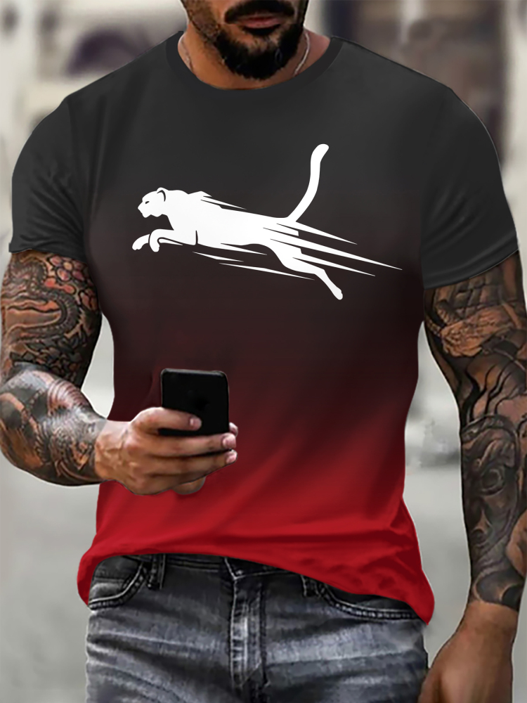 Pum men's gradient T-shirt quick-drying breathable 2024 new street style