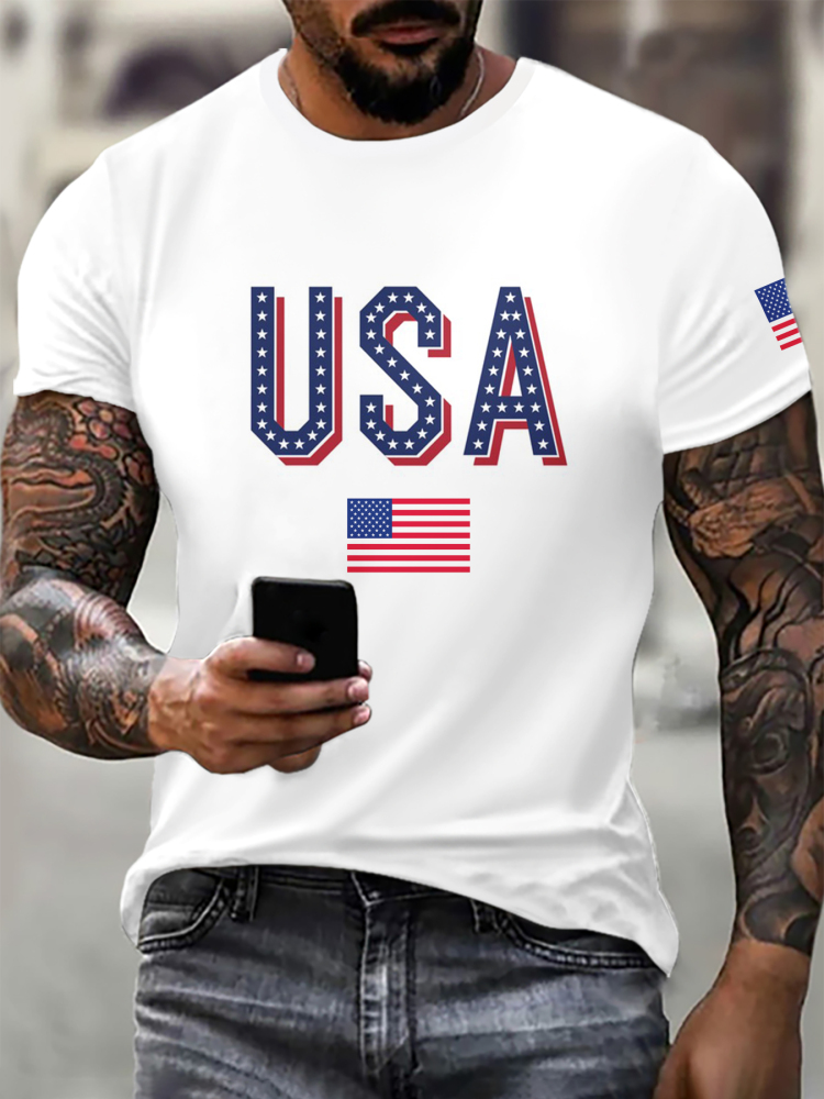 3D men's t-shirt stylish casual american flag harajuku oversized top y2k summer streetwear