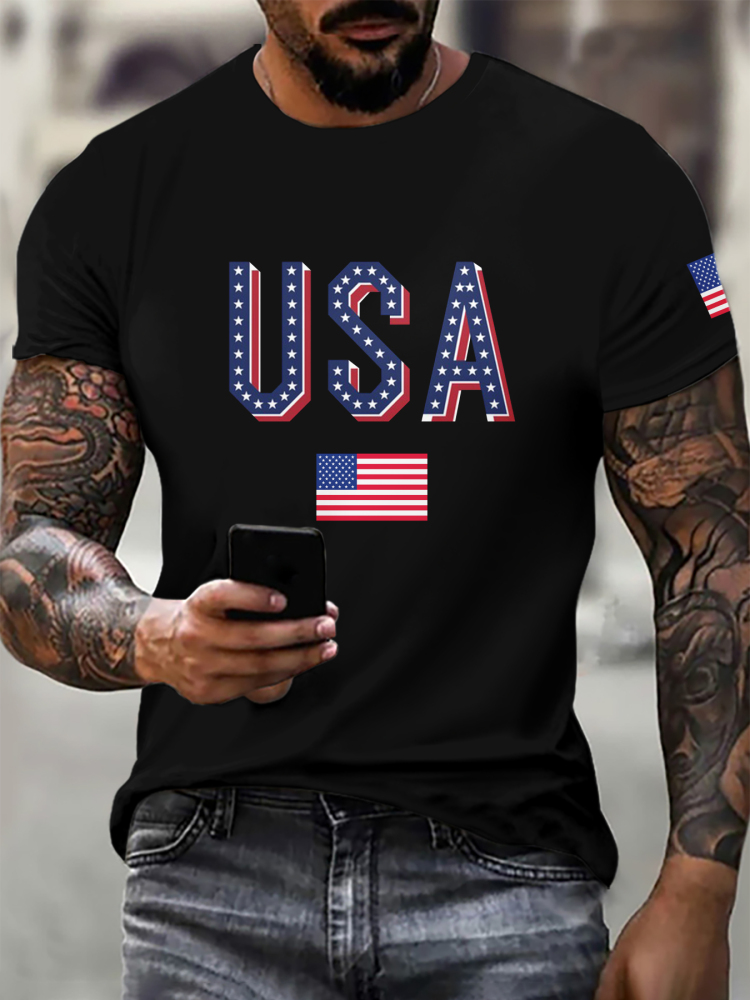 3D men's t-shirt stylish casual american flag harajuku oversized top y2k summer streetwear
