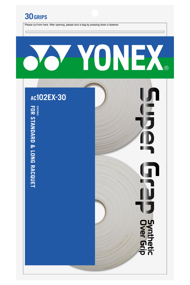 YONEX Super Grap Grip 30 Pack Coil-White (AC102-30EX)