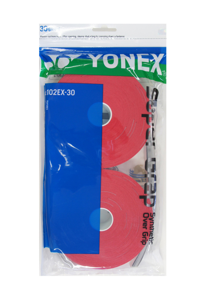 YONEX Super Grap Grip 30 Pack Coil-Red (AC102-30EX)