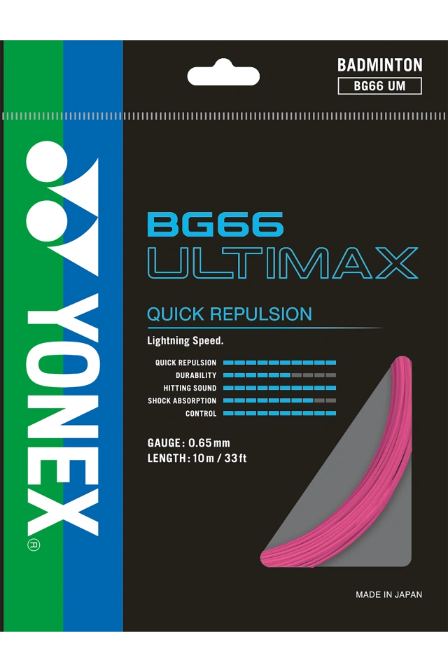 YONEX STRING BG66Ultimax Pink Single Package 10M