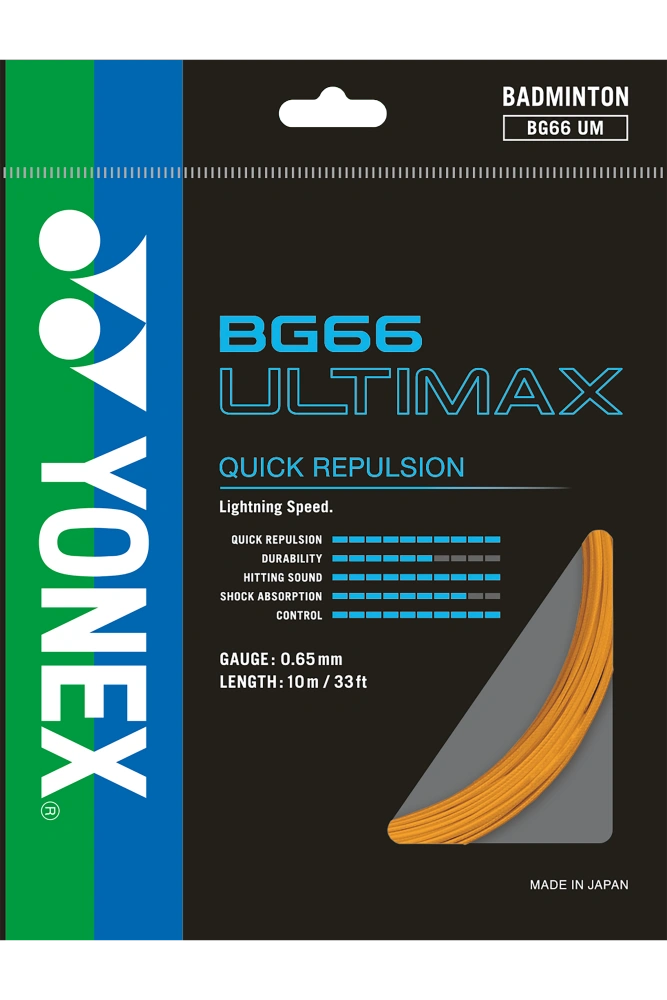 YONEX STRING BG66Ultimax Orange Color  Single Package 10M