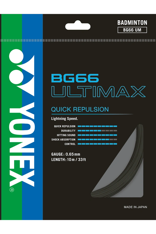 YONEX STRING BG66Ultimax Black Single Package 10M