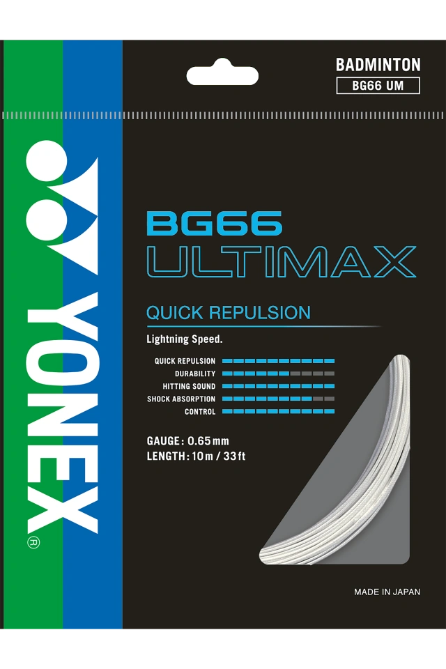 YONEX STRING BG66Ultimax White Single Package 10M