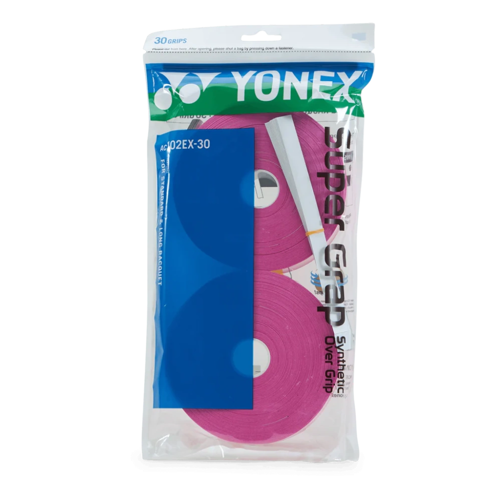 YONEX Super Grap Grip 30 Pack Coil-Pink (AC102-30EX)