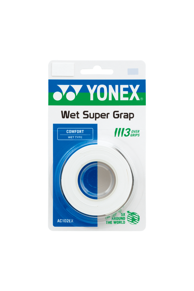 YONEX Super Grap Grip(3 wraps)-White (AC102-3EX)WET SUPER GRAP