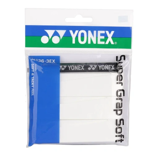 YONEX Super Grap SOFT (AC136-3EX) Overgrips Tennis Badminton Pack of 3 White Color