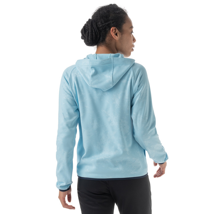 YONEX Women's Knit Warm-up Hoodie. 58106 Light Blue Color