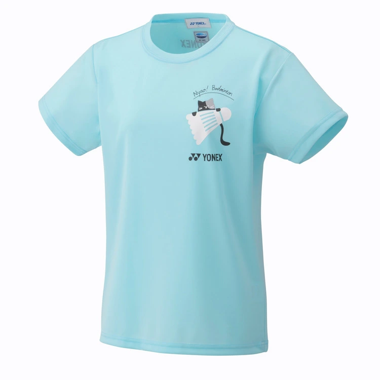 YONEX Women's Dry T-shirt. 16727Y Aqua Blue Color Made in Japan