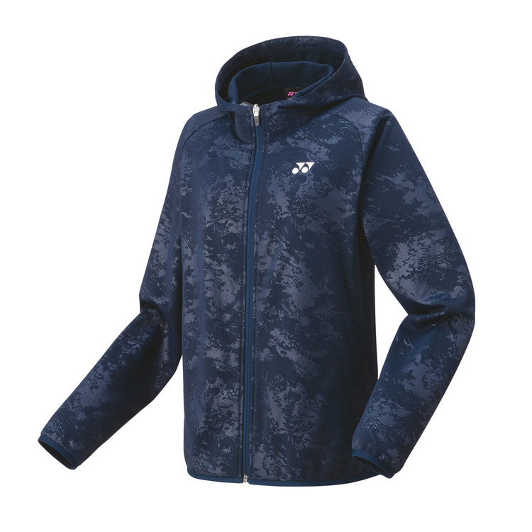 YONEX Women's Knit Warm-up Hoodie. 58106 Navy Blue Color