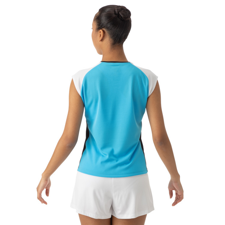 YONEX Women's Game Shirt. 20875Y Blue/White Color Made in Japan