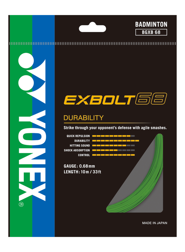 YONEX STRING EXBOLT68 Lime Green color Single Package 10M