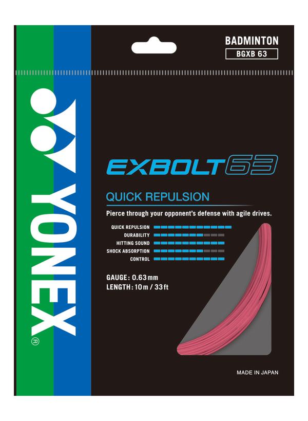 YONEX STRING EXBOLT63 Light Pink color Single Package 10M