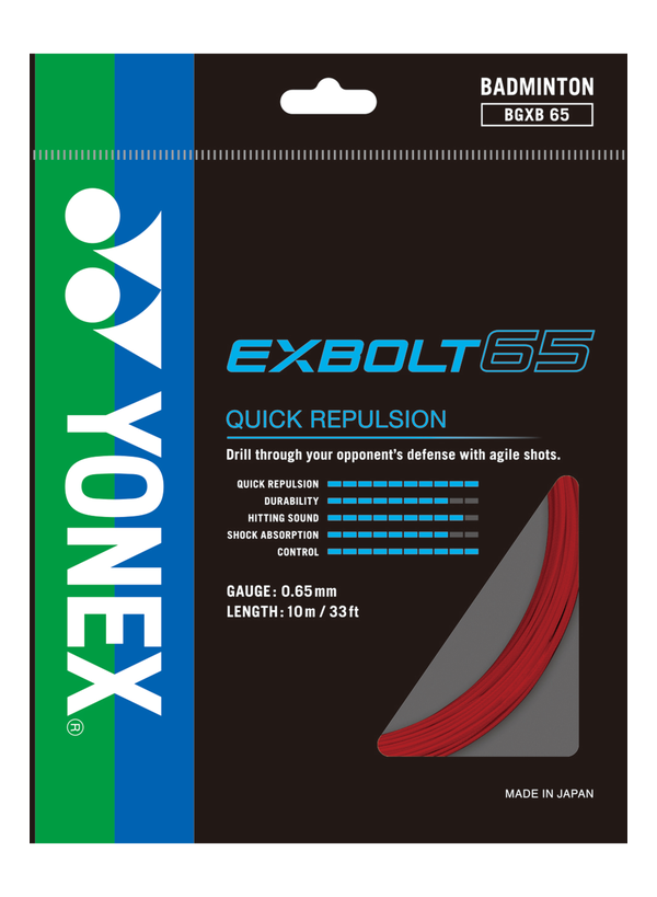 YONEX STRING EXBOLT65 Red color Single Package 10M
