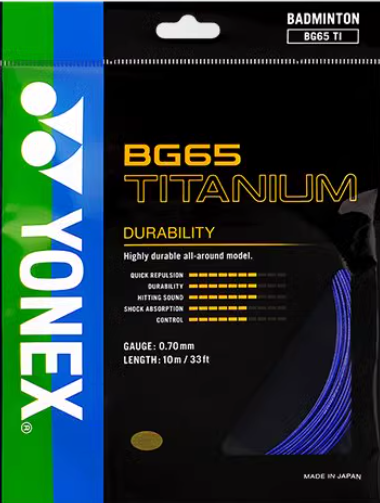 YONEX STRING BG65Ti Blue 10M Single Package
