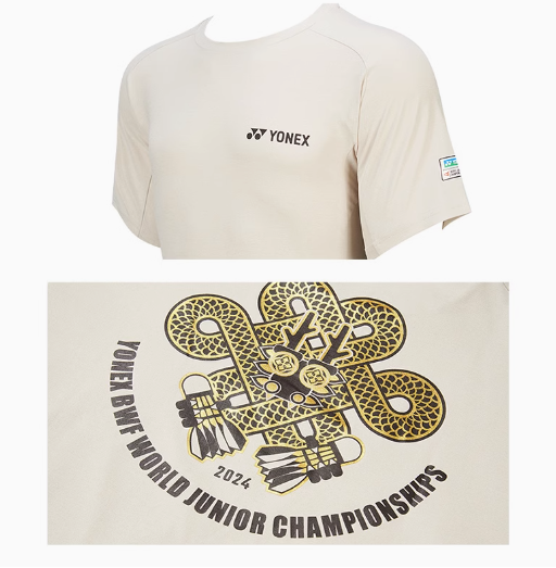 YONEX UNISEX BWF WORLD JUNIOR 2024 SOUVENIR SHIRT YOB24130EX Oatmeal Color