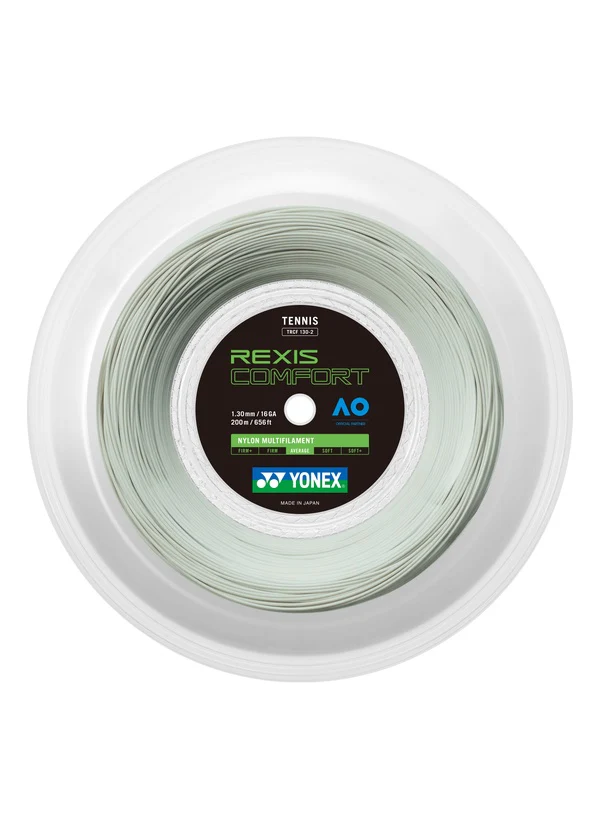 YONEX Rexis Comfort 1.30/130/16 Tennis String 200m  Coil-Cool White