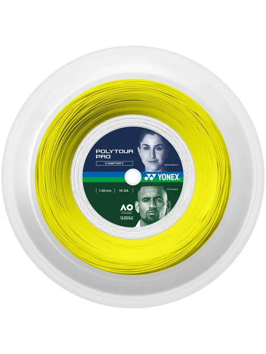 YONEX Poly Tour Pro 130/1.30/16 Tennis String 200m  Coil PTP130-2 Yellow