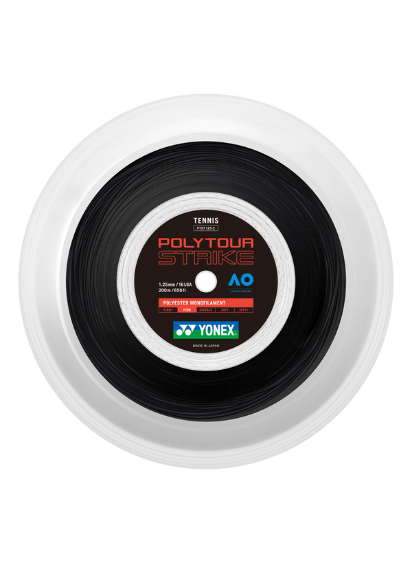 YONEX Poly Tour Strike 1.25/125/16 Tennis String 200m Coil-Cool Black