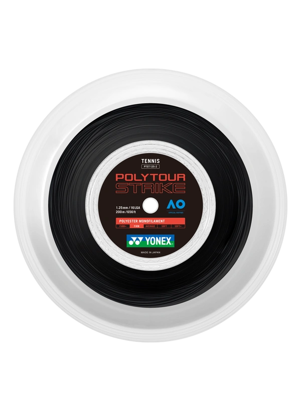 YONEX Poly Tour Strike 1.25/125/16 Tennis String 200m Coil-Cool Black