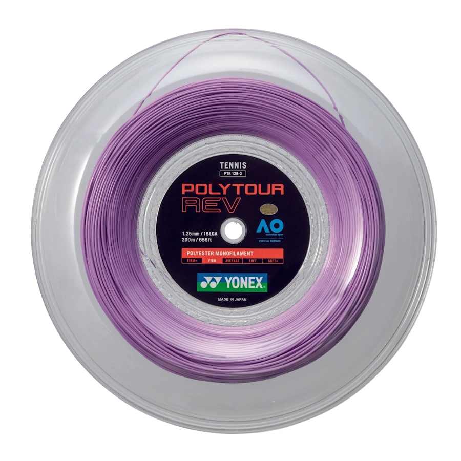 YONEX Poly Tour Rev 1.25/16 Tennis String 200m  Coil-Purple
