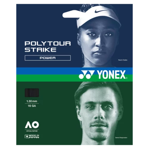 YONEX Poly Tour Strike 1.25/125 Tennis String  Set-Cool Black