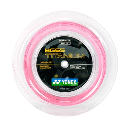 YONEX STRING BG65Ti Pink (200m Coil)