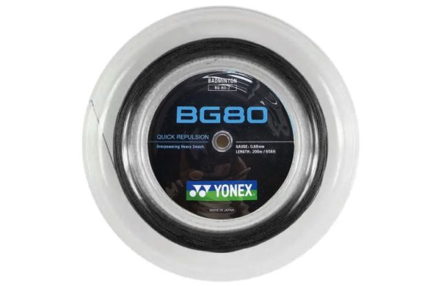 YONEX STRING BG80  Black Color (200m Coil)（or 24pcs 10m individual packs)